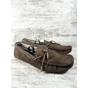 Women's UGG Dakota Dark Chestnut Brown Suede Sheepskin Lined Slippers Sz 9